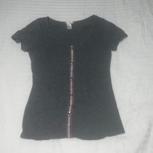 Gray Bozzolo Top